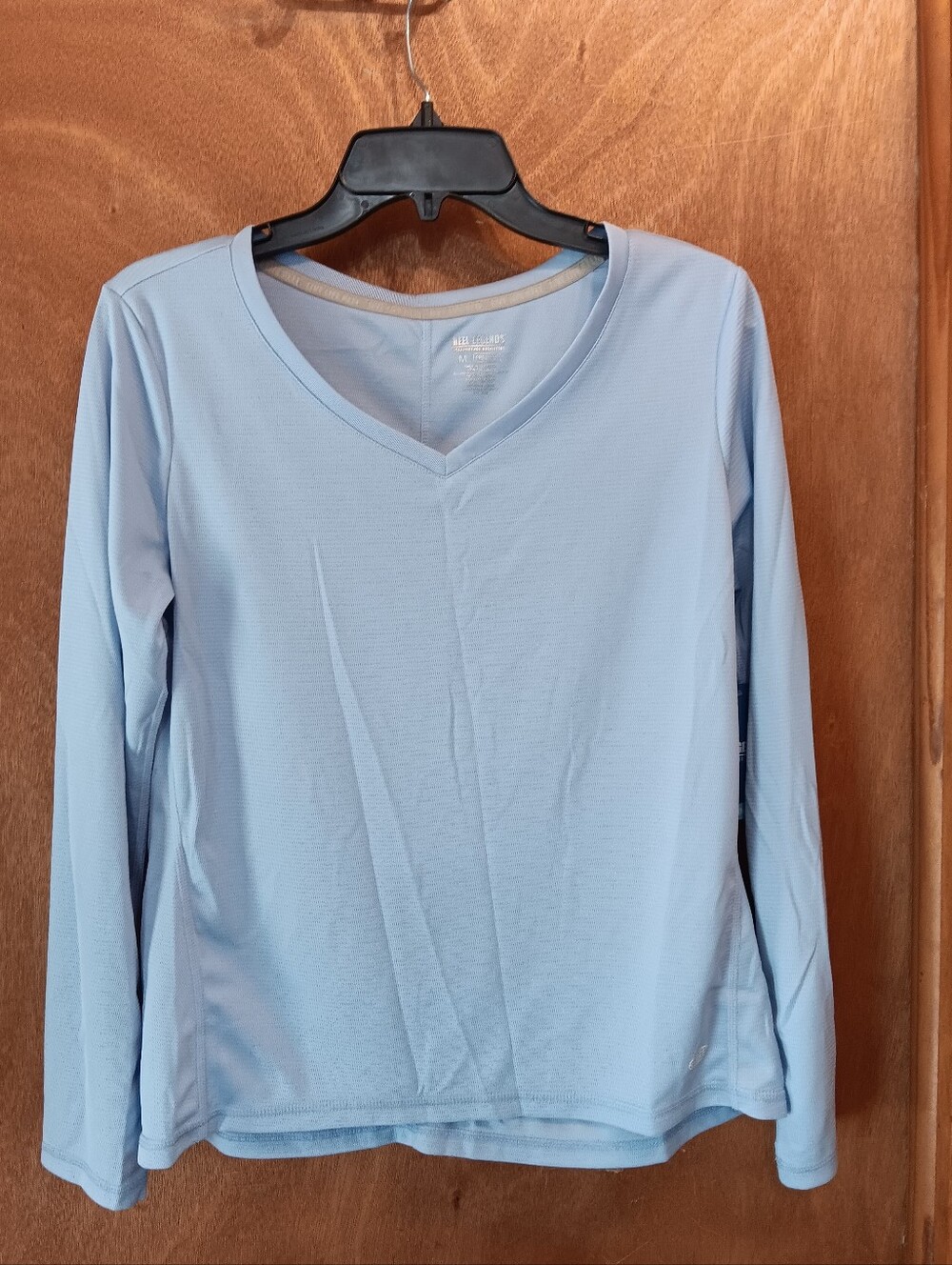 Reel Legends Women's Light Blue V-Neck Long Sleeve Top
